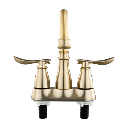 Double Handle Bathroom Sink Faucet with Drainer