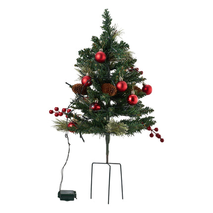 2-Pack Artificial Christmas Trees with Decorations and LED Lights