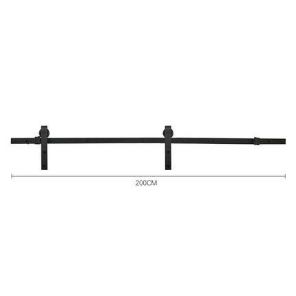 Dark Grey Farmhouse Style Wooden Barn Door with 200cm Sliding Kit