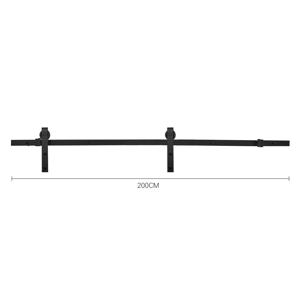Dark Grey Farmhouse Style Wooden Barn Door with 200cm Sliding Kit