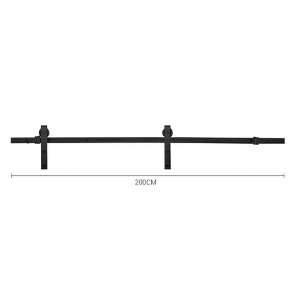 Dark Grey Farmhouse Style Wooden Barn Door with 200cm Sliding Kit