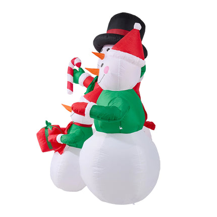 6ft Christmas Inflatable Snowman Family Decorations with LED Lights