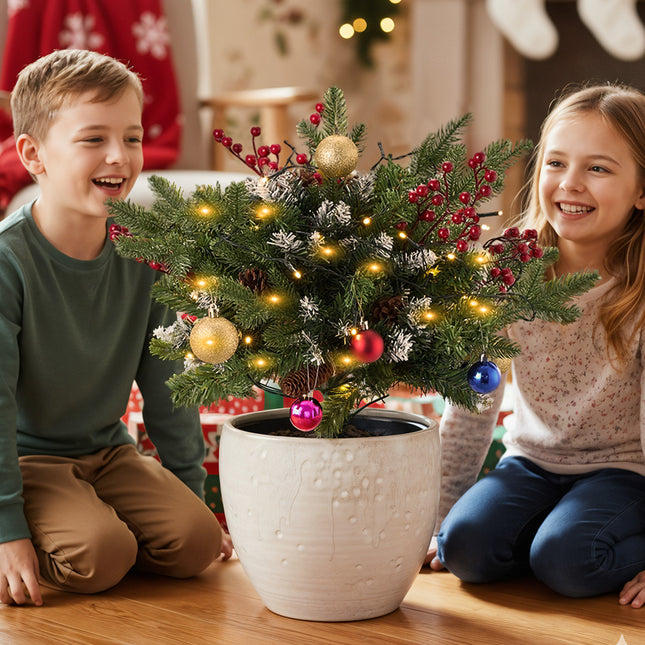 Artificial Christmas Tree with Decorations and LED Lights