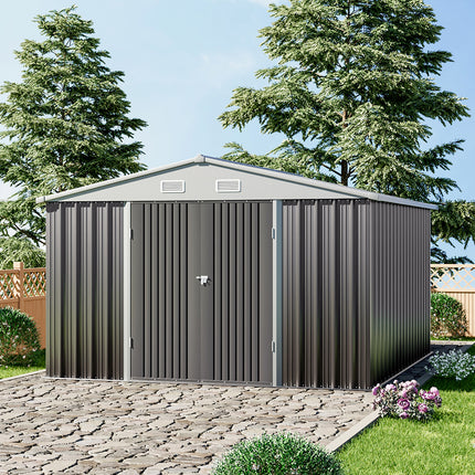 Outdoor Metal Storage Shed with Lockable Door