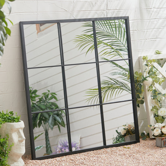 Classic Wall Accent Metal Framed Window Mirror