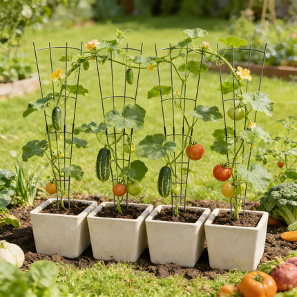 4-Pack Outdoor Metal Trellis Set for Climbing Plants