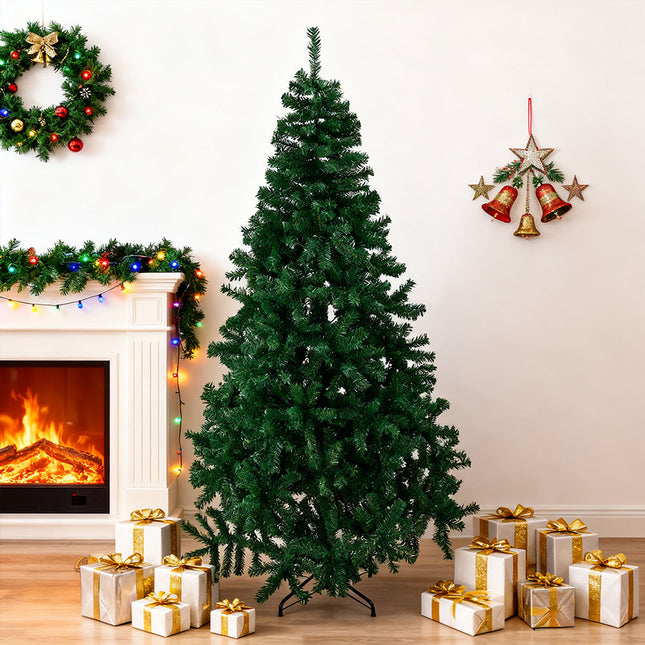Green Artificial Christmas Tree with Metal Stand