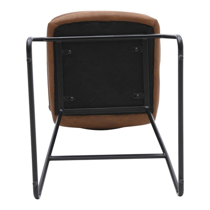 2Pcs Modern Faux Leather Breakfast Bar Stools,Brown 104cm H