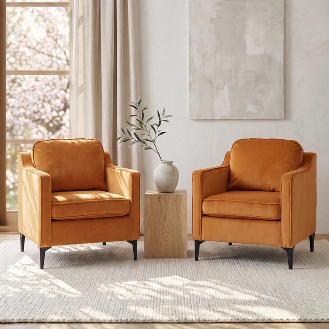 Fleece Upholstery Single Sofa Armchair Orange