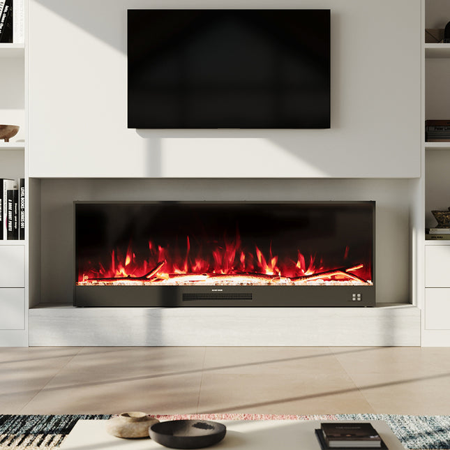 Recessed Electric Fireplace with Remote Control