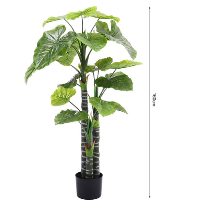 Artificial Tropical Plant with Plastic Flowerpot Home and Office Plant Decoration