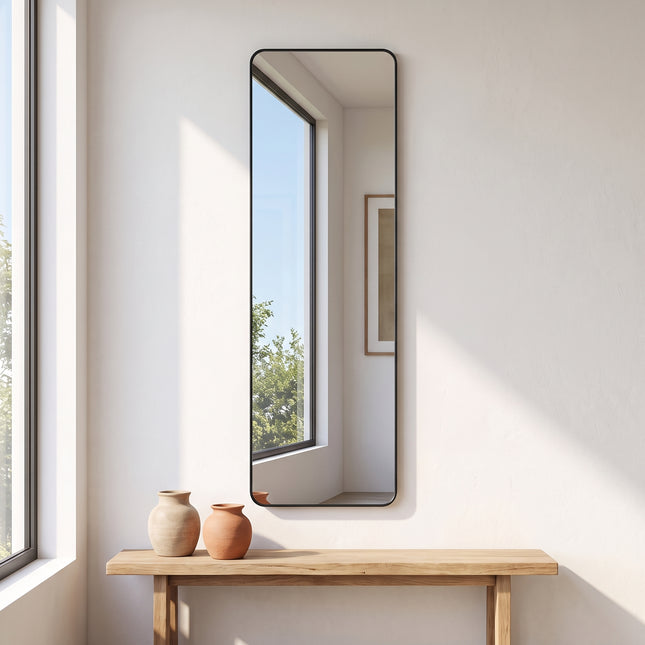 147cm Modern Rectangular Metal Floor Full Length Mirror