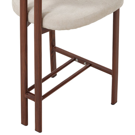 Set of 2 Chenille Upholstered Bar Stools