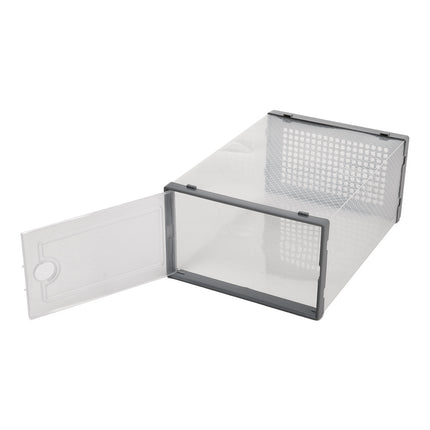 Grey 12 Stackable Shoe Storage Box Organiser