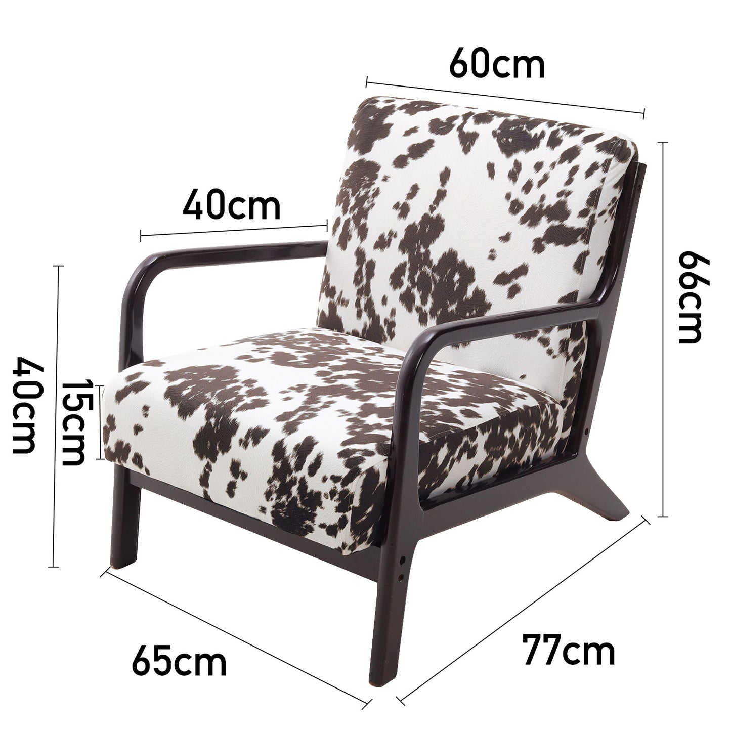 Black and White Spots Velvet Upholstered Armchair