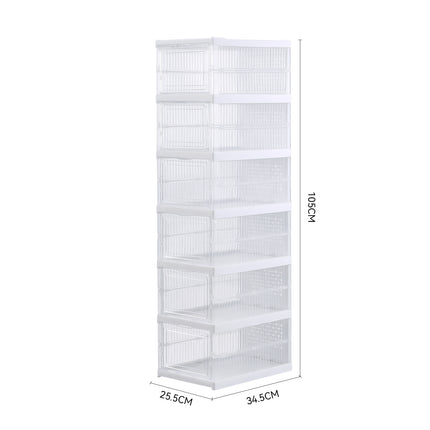 6-Tier Transparent Foldable Shoe Storage Box