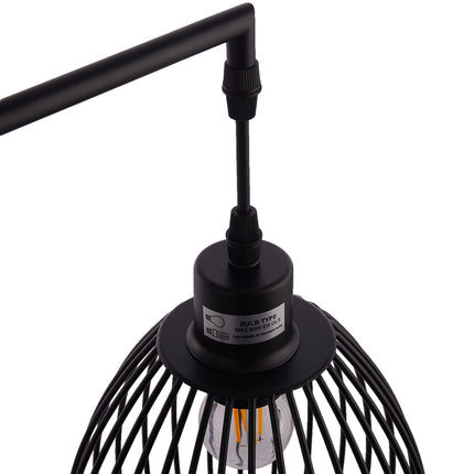 Black Modern Industrial Style 3-head Floor Lamp with Irregular Shade