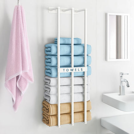 Premium Iron Space-Saving Bathroom Wall Mounted Towel Rack