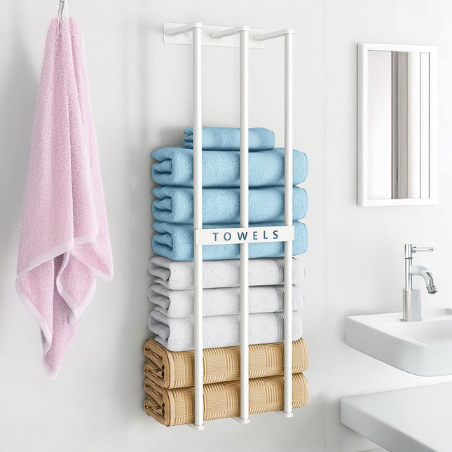 Premium Iron Space-Saving Bathroom Wall Mounted Towel Rack