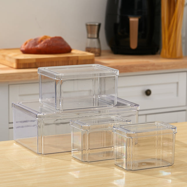 4Pcs Transparent Refrigerator Bins Organizer Set