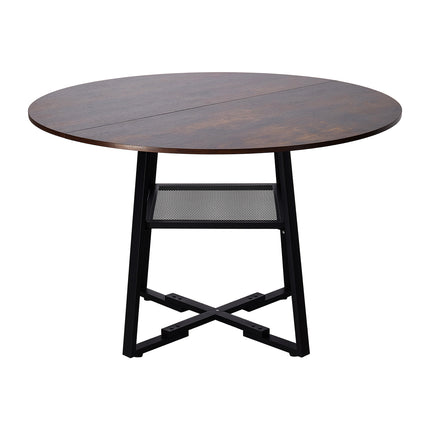 Round Dining Table with Storage Shelf