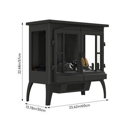 1000W/2000W Freestanding Electric Fireplace Heater