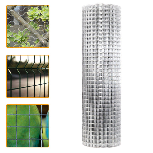 Fence Panels Galvanised Iron Wire Net Animal Cage Protective Mesh Grid 2.5CM 90x600CM