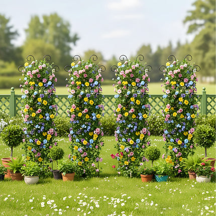 4-Pack Outdoor Metal Trellis Set for Climbing Plants