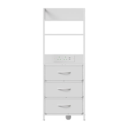 3-Drawer Nightstand with Charging Station & RGB Light Strip