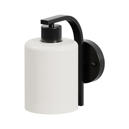 Black Iron Wall Light with Glass Shade