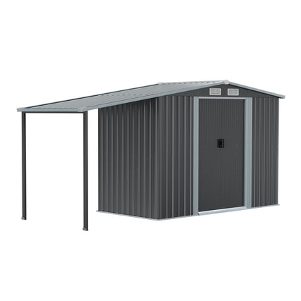 Outdoor Metal Storage Shed with Lean-to