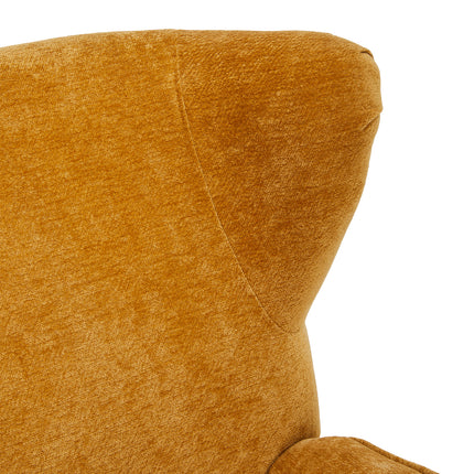 Yellow Chenille Leisure Chair with Footstool