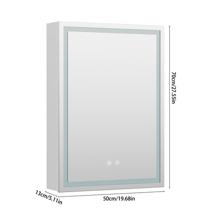 Single-Door Bathroom Mirror Cabinet with LED Lighting