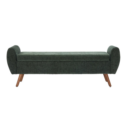 Chenille Upholstered Storage Bench