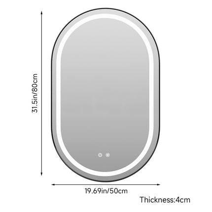 Wall Mounted Oval LED Bathroom Mirror