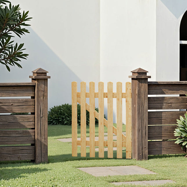 Garden Wood Fence Gate with Latch 90cm x 90cm