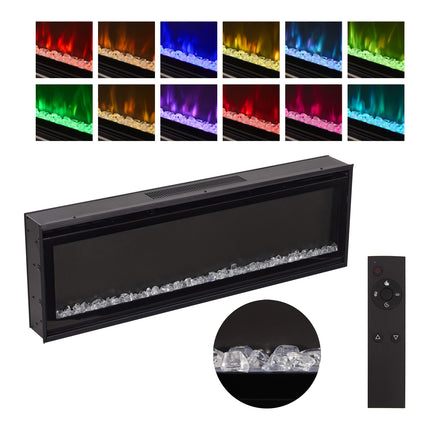 60-inch Wall Mounted/ Recessed Electric Fireplace with Remote Control