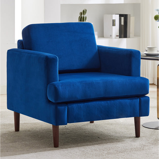 Mid-Century Blue Single Sofa Armchair