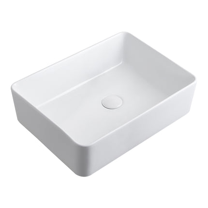 Rectangular Ceramic Countertop Basin with Central Drain Set