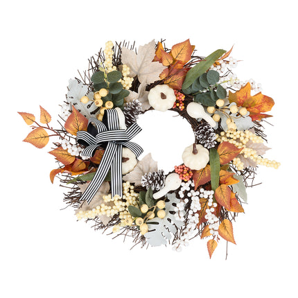 50cm Artificial Fall Wreath for Front Door Halloween Decor