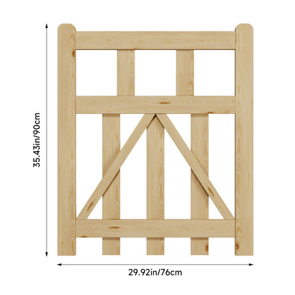 2.5x3ft Outdoor Wooden Garden Gate Fence Door