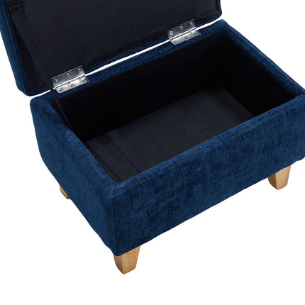 Chenille Upholstered Storage Ottoman
