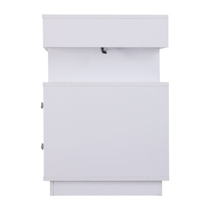 Modern 3-Drawer Bedside Table with RGB Lighting