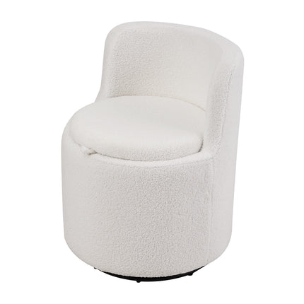 360° Upholstered Sherpa Swivel Chair with Storage
