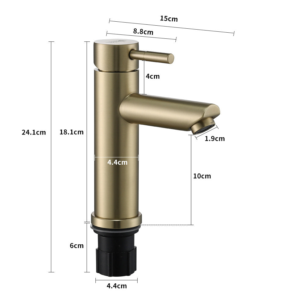 Stainless Steel Single Hole Bathroom Faucet with Pop-Up Drain Assembly