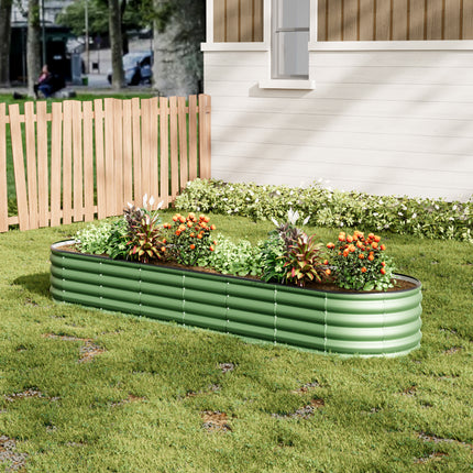 Oval-Shaped Galvanized Steel Raised Garden Bed