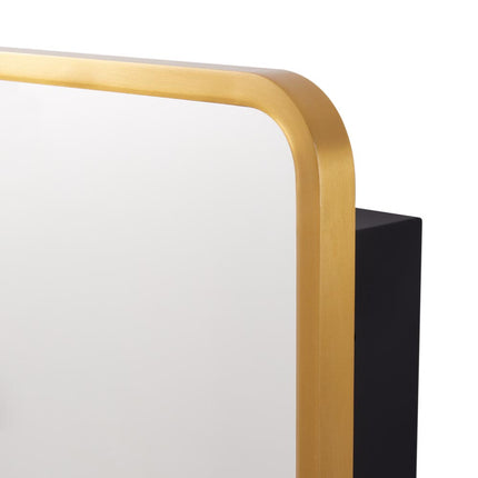 Surface Mount Rectangular Bathroom Storage Mirror Cabinet with Round Corner