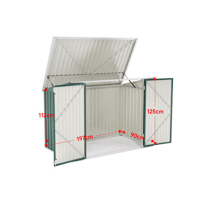 Heavy Duty Steel Bicycle Storage Shed 210 x 105 x 130cm