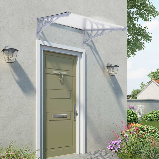 Grey Straight Door Canopy Awning Shade Shelter, 120x90x28CM