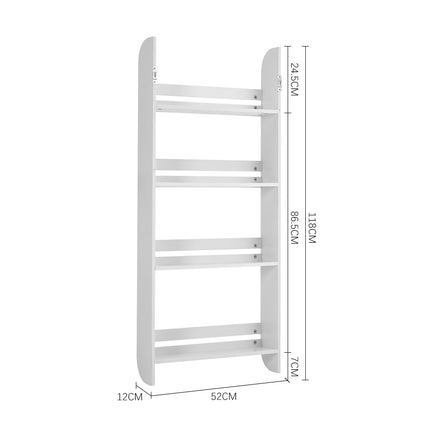 4-Tier Wooden Modern Wall-Mounted Shelf